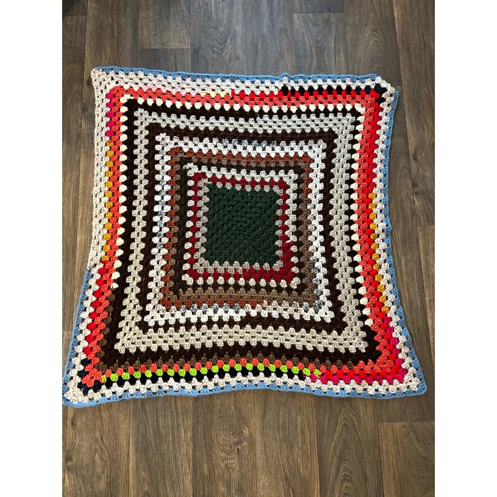 Binky Patrol comforting Crocheted Throw Multicolor cozy kidcore grannycore